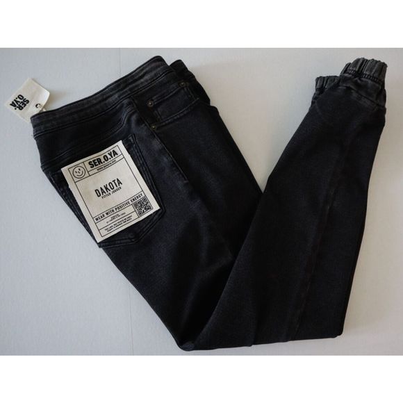 SER.O.YA 1766-24 Men's Sz 28 Vintage Black Dakota Fitted Jogger Pants - Picture 10 of 11